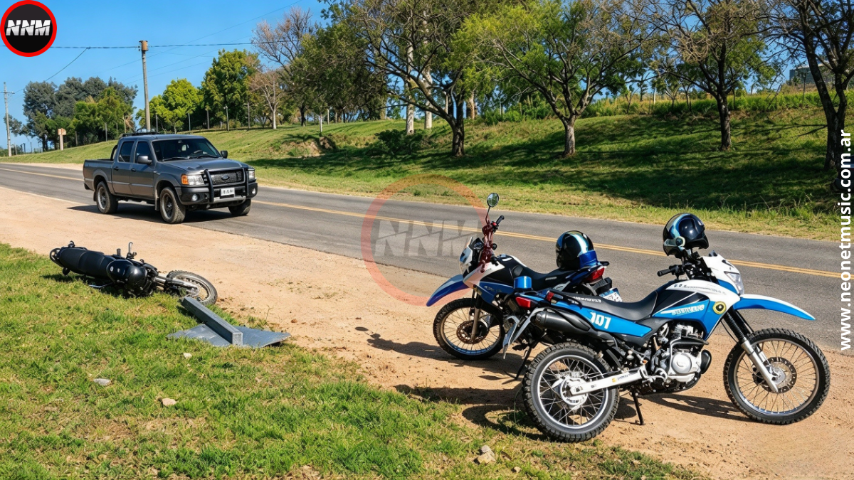 Accidente de moto en el acceso a Diamante
